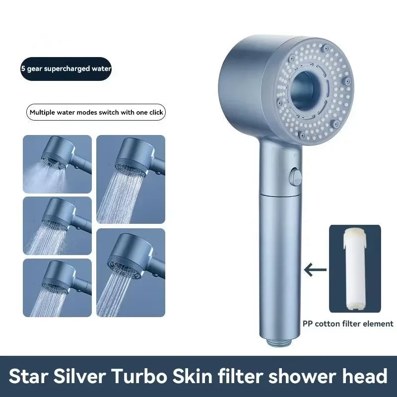 For Xiaomi 5 Modes Water Saving Shower Head Adjustable High Pressure Showerhead Handheld Spray Hangable Bathroom Accessories ﻿