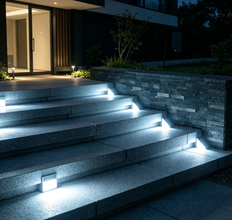White Triangle Solar Step Lights IP67 Waterproof Auto On Off Outdoor LED Deck Lamp For Patio Yard Driveway Porch Decoration