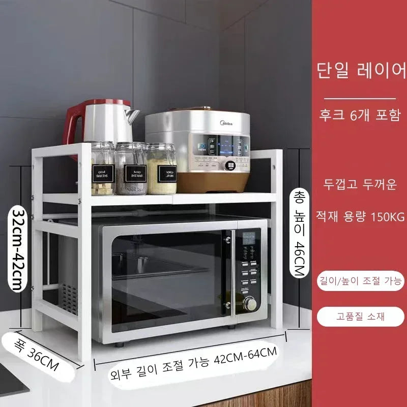 Kitchen Countertop 2Layer Microwave Oven Rack Shelf Seasoning Storage Holder Stand Household Kitchen Storage Organizer Furniture