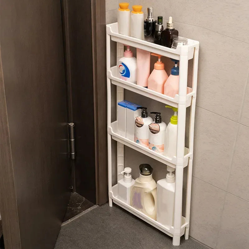 9.5cm Slim 3-Tier Door Gap Storage Cabinet, Narrow Side Shelf, Perfect Organizer for Bathroom & Kitchen Sundries Storage