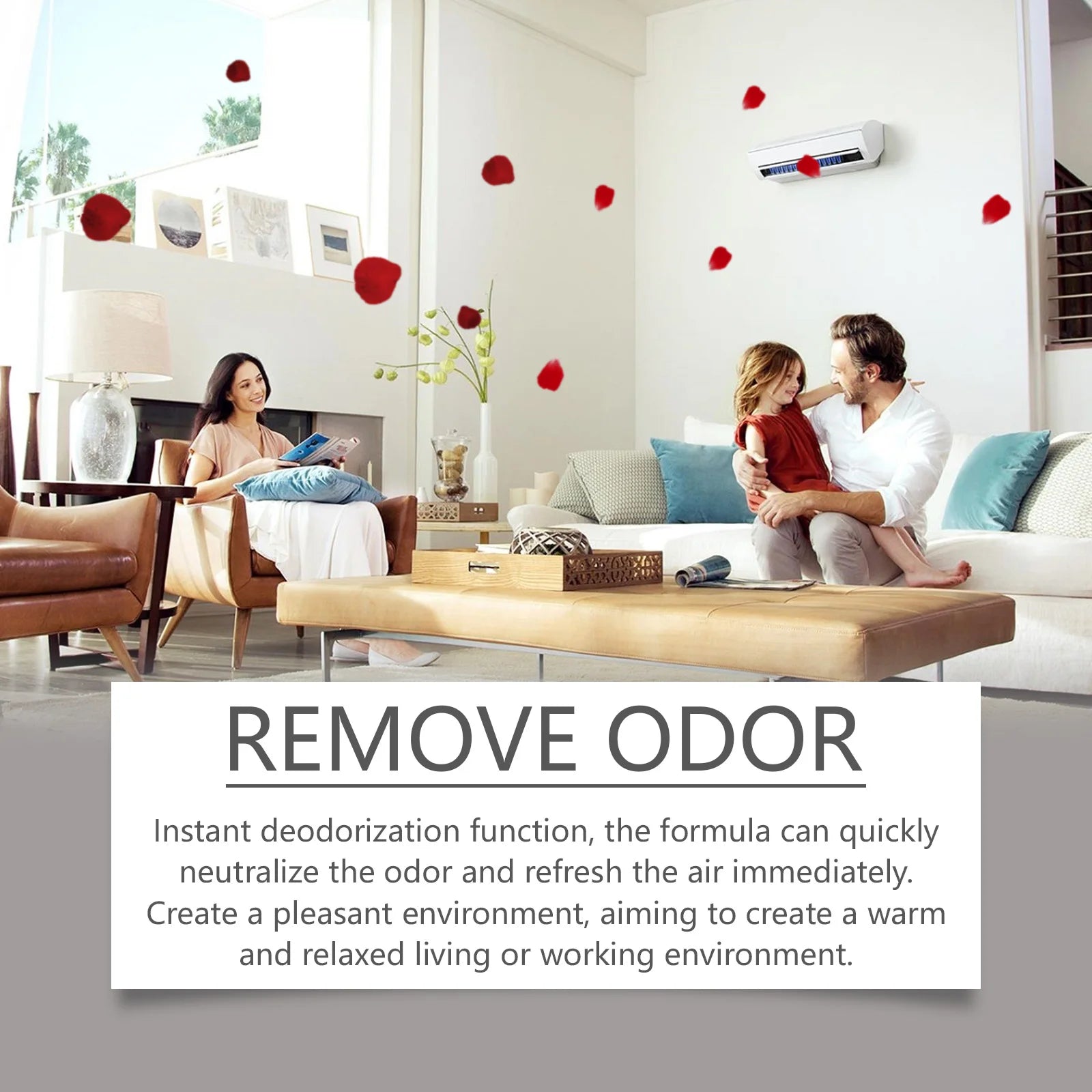 Rose Scent Indoor Spray, Long-Lasting Fragrance Room Spray, Odor Eliminating Air Freshener for Refreshing Pleasant Mood