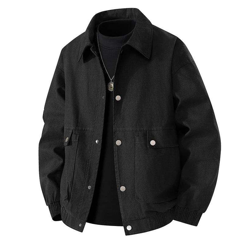 Men Jacket Cotton Coats Autumn Oversize 6XL 7XL 8XL Plus Size Motorcycle Button Camping Street Casual Busines Workwear Softshell