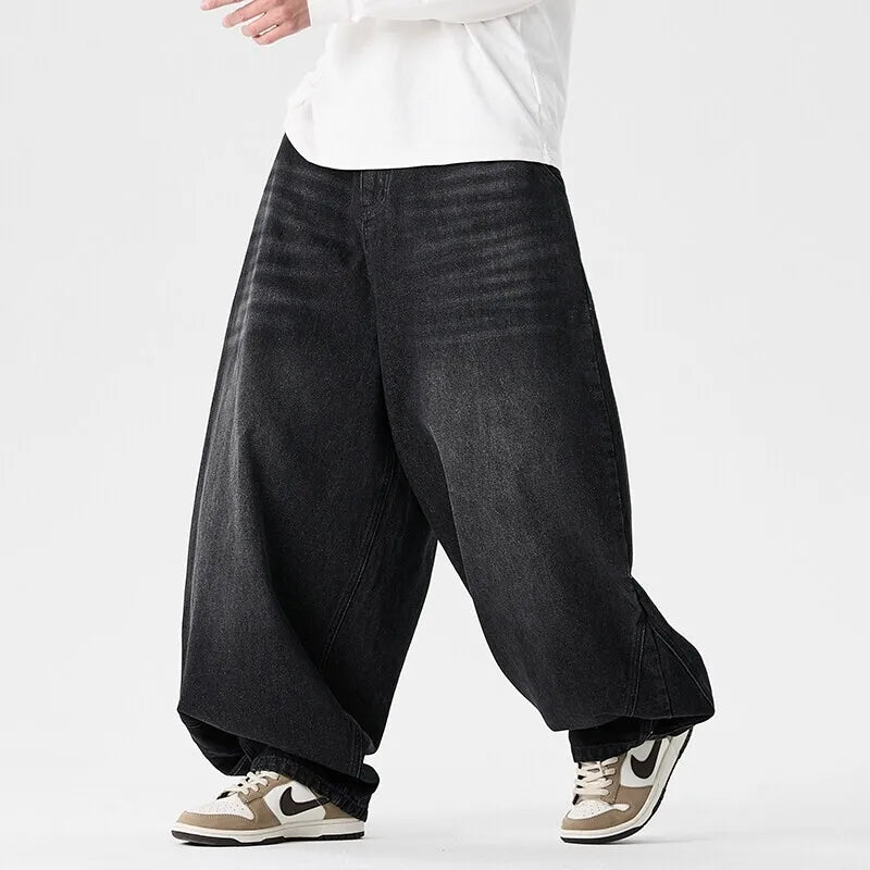 Streetwear Men Wide Leg Denim Pants Harajuku Baggy Jeans Male Casual Oversized Jean Trousers Men Fashion Large Size 5XL