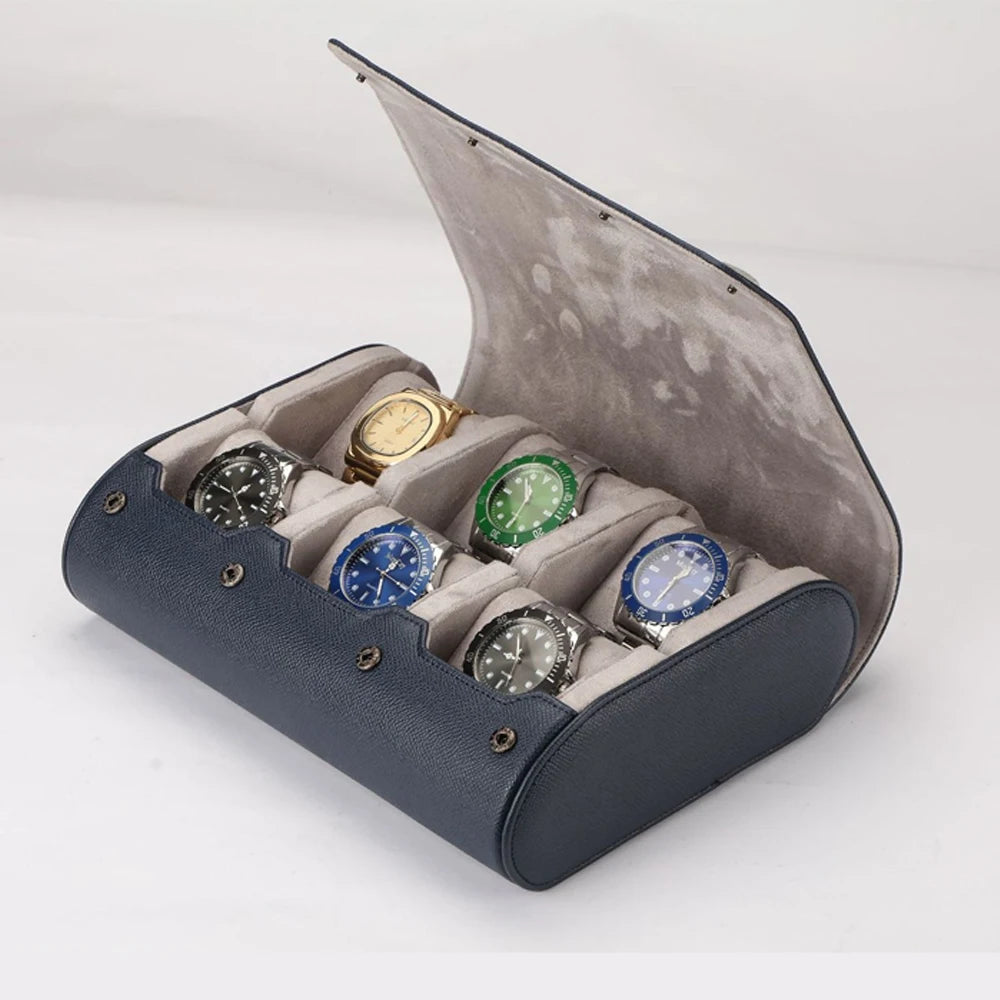 6 Watch Travel Cases for Men Watch Roll 6 Slots Travel Multifunctional Watch Display Box Cabinet Christmas Gift For Man Woman