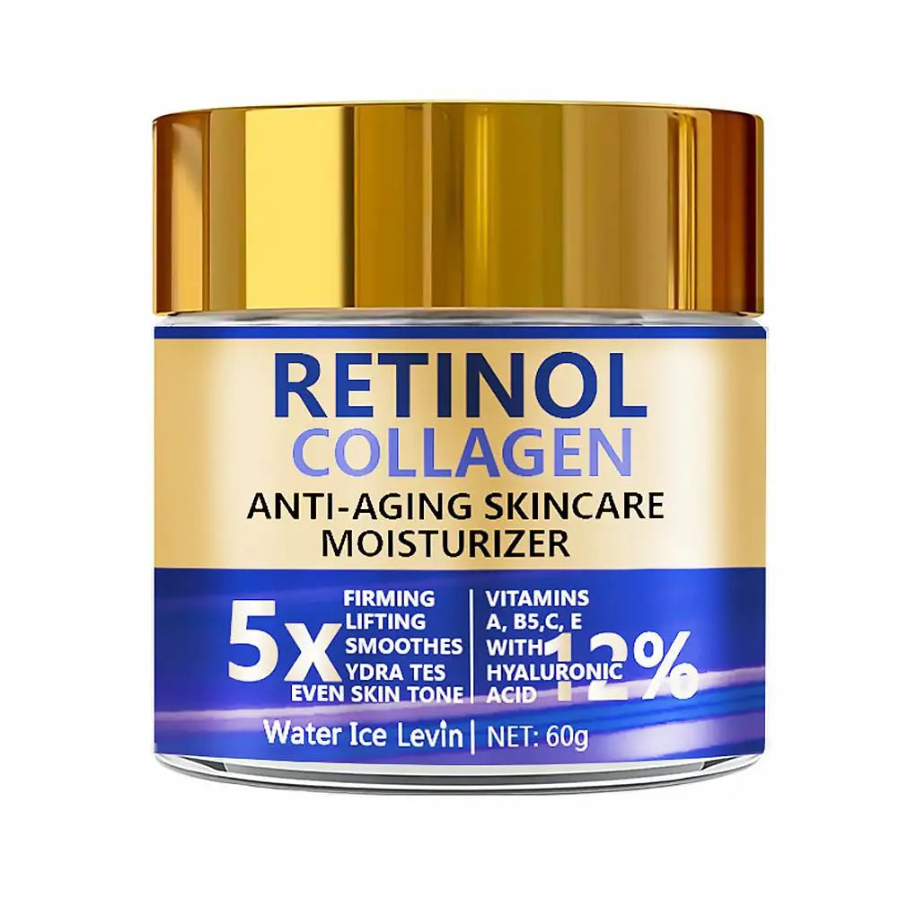 Retinol & Collagen Face Cream 60g, Anti-Aging Firming Moisturizer with Hyaluronic Acid, Fast Delivery