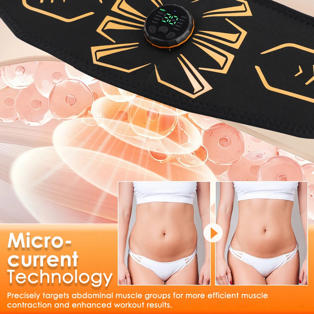Muscle Toner Abdominal Toning Belt Smart EMS Muscle Stimulator Fat Burning Ab Trainer Weight Loss Fitness Equipment For Home Gym