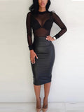 2025 Sexy Women Blouses See Through Transparent Mesh Stand Neck Long Sleeve Sheer Blouse Shirt Ladies Tops Tee