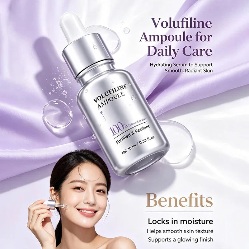 Volufiline Asiatica Ampoule 10ml Plumping Soothing Facial Serum Hydrating Moisturizing Essence Gentle Daily Skin Care Ampoule