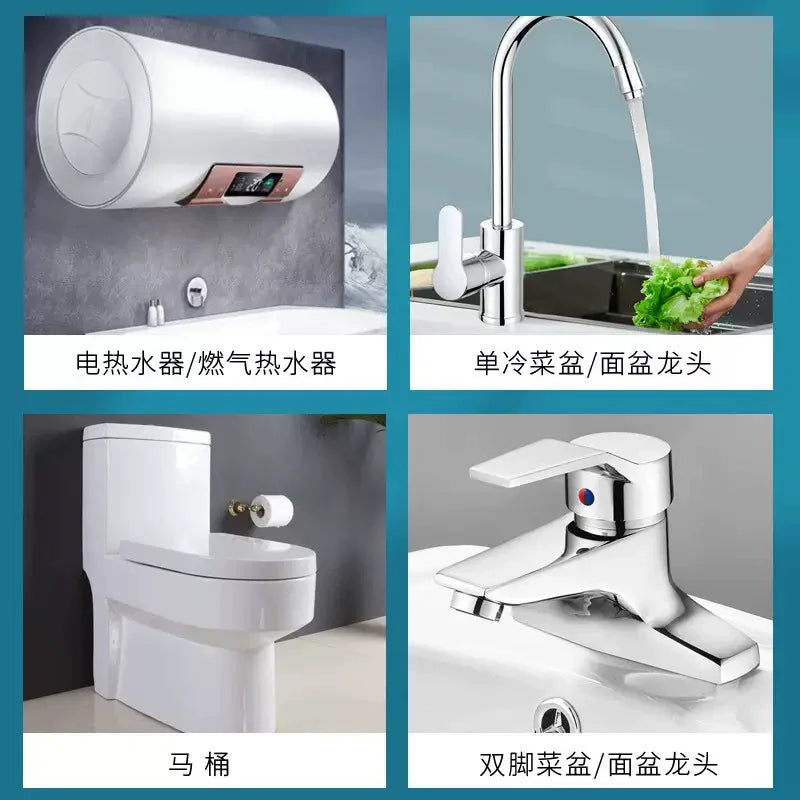 New 20-200cm PVC Water Inlet Hose G1/2" Plumbing Hose Bathroom Heater Hot and Cold Explosion Proof Connecting Pipe Household