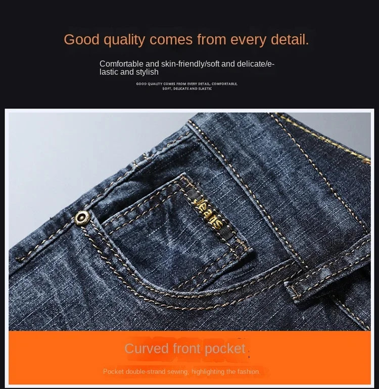 Men Classic Style Men's Slim Denim jorts Summer New Business Fashion Thin Stretch Short Casual jorts Male