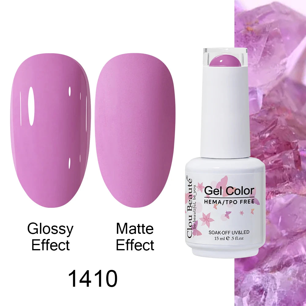 Clou Beaute HEMA TPO FREE Caramel Brown Wine Red Coffee Gel Nail Polish High Pigment Autumn Nail Art Full Coverage UV Varnish