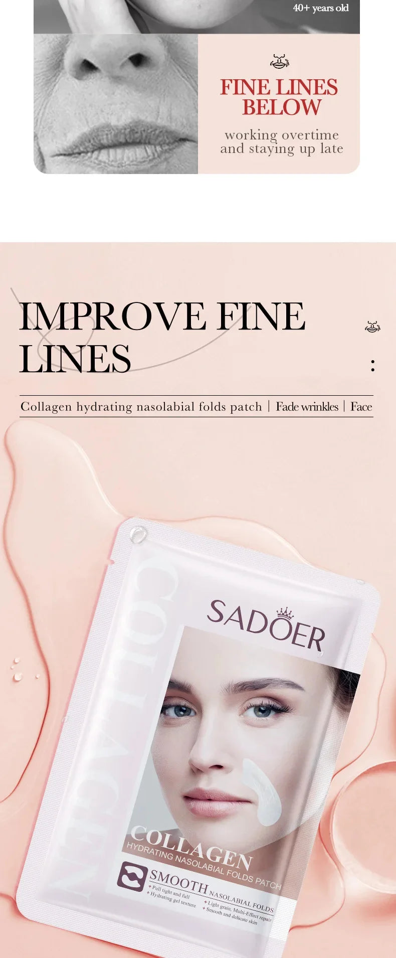 Firming Fine Lines Hydrocrystaline Patch Anti-Aging Sagging Facial Skin Deep Nourishing Facial Mask Korean Facial Care Product