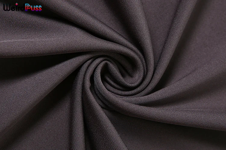 Weird Puss Hipster Ruched Dress Women O-Neck Full Sleeve Skinny Stretch Robe Autumn Trend Simple Classic Pleats Long Bodycon