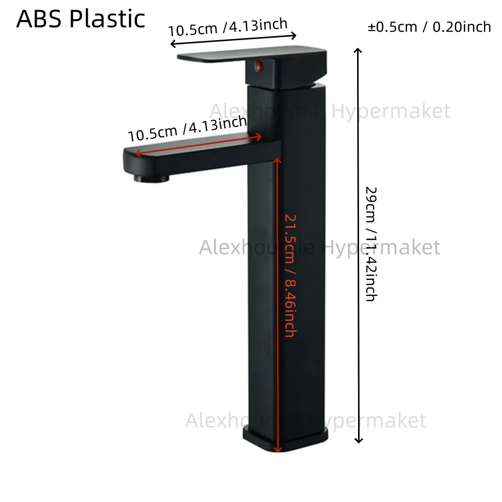 Basin Sink Bathroom Faucet Deck Mounted Hot Cold Water Basin Mixer Taps Black Lavatory Sink Tap 2024