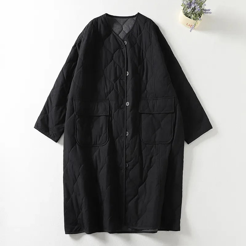 Lightweight Down cotton Jacket For women's clothing Autumn Winter 2026 New Casual Loose Thick Warm Coats Female Long Overcoat