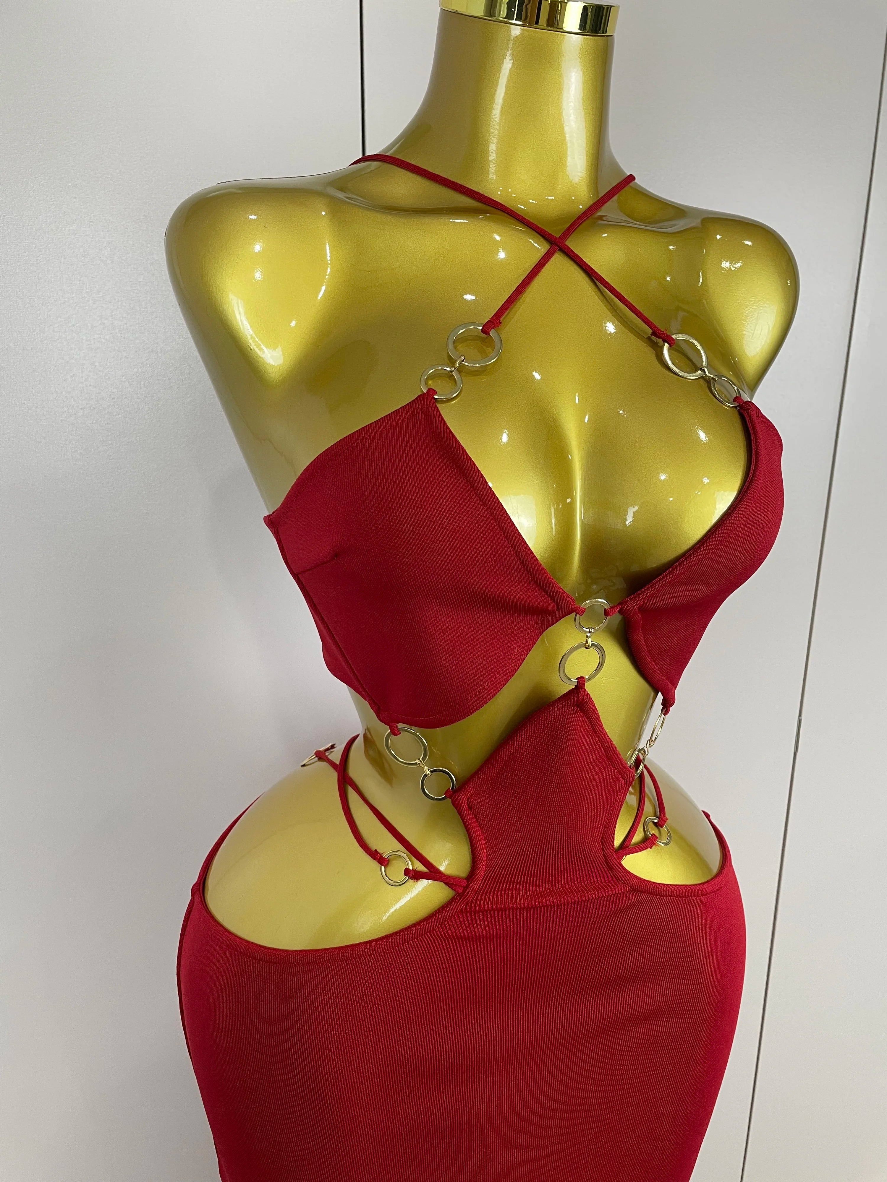 Sexy Halter Hollow Out  Sleeveless Black Red Bodycon Long Bandage Dress 2025 Women Celebate Elegant Luxury Birthday Club Dress