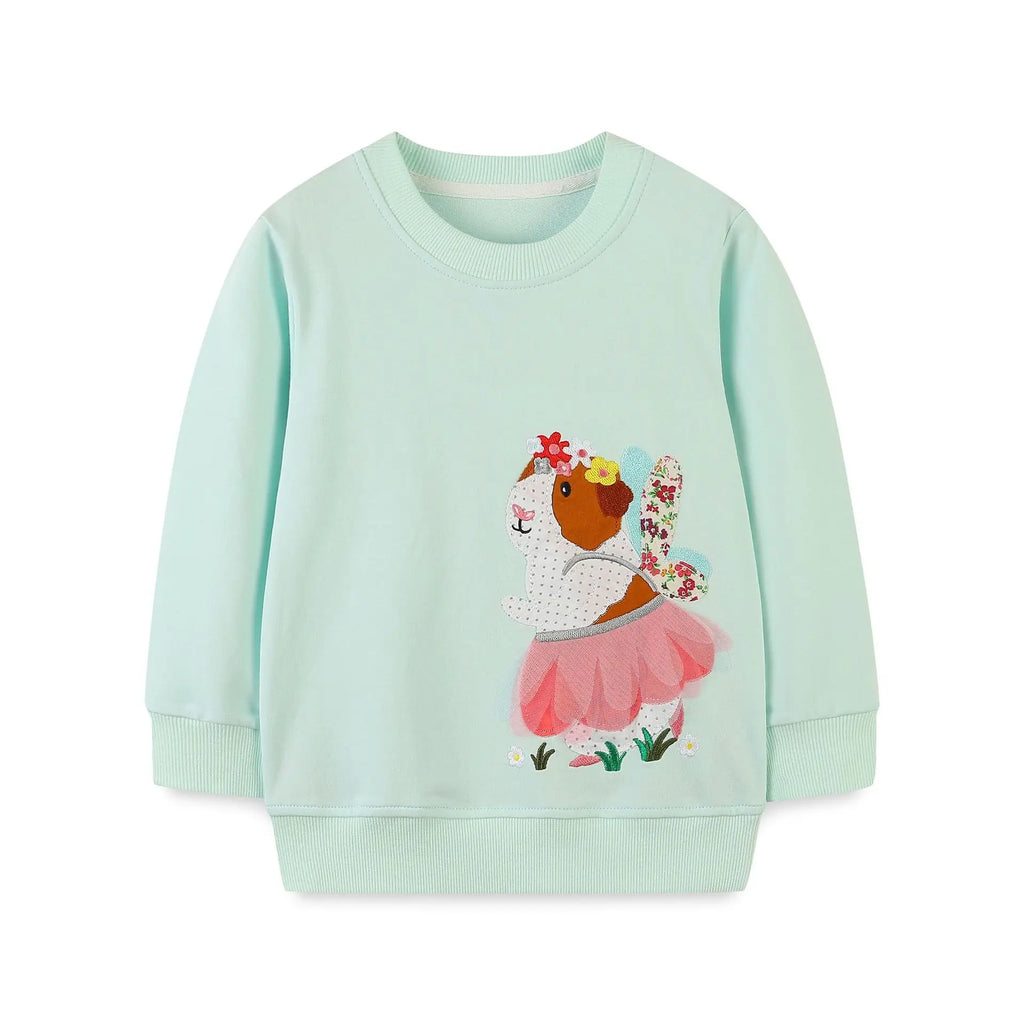 Little maven 2026 Baby Girls Clothes Spring and Autumn Sweatshirt with Lovely Animal Children Casual Tops for Kids 2-7 year
