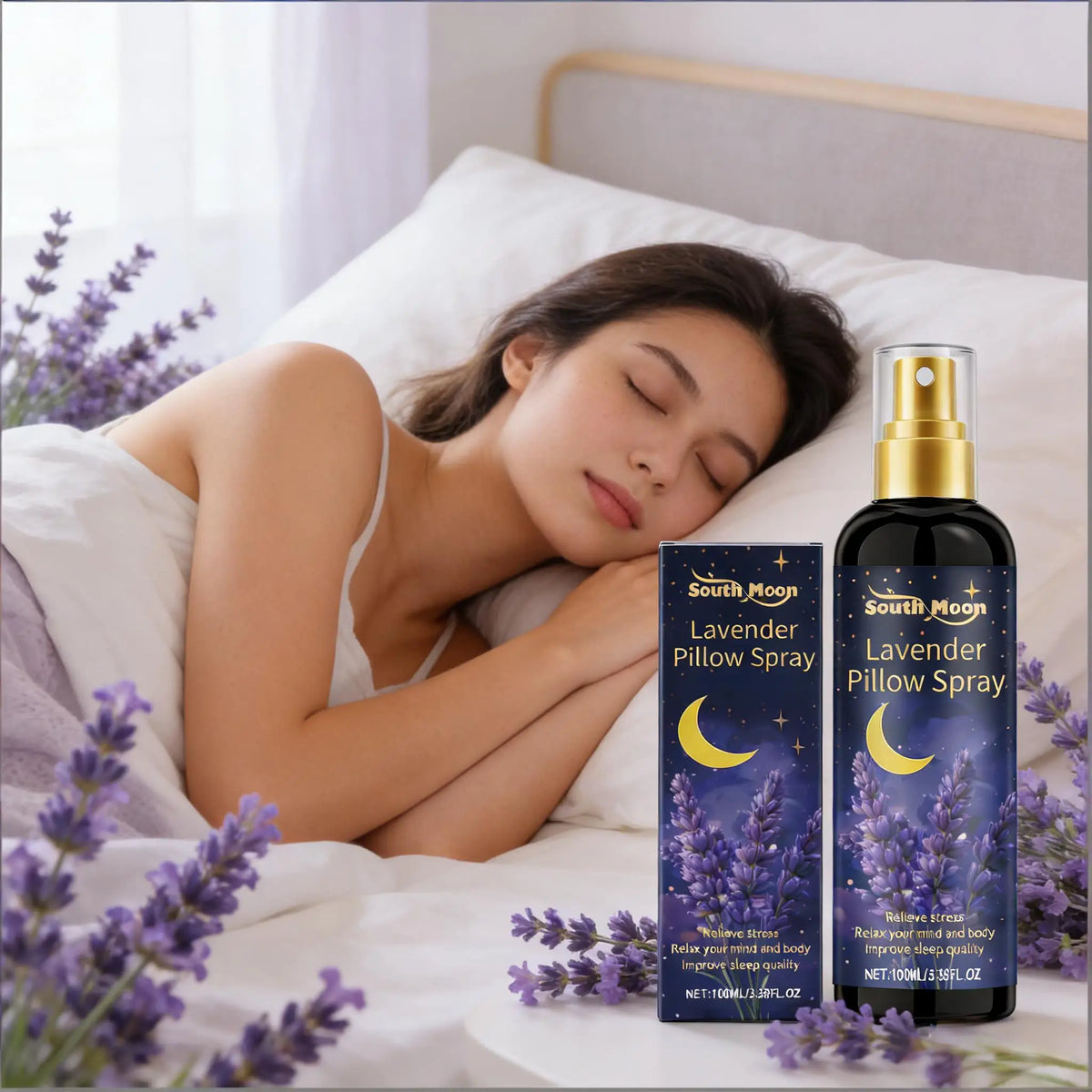 Sleep Spray Lavender for Pillows Relieve Anxiety Fall Asleep Improve Sleep Quality Natural Aromatherapy Body Relaxation Spray