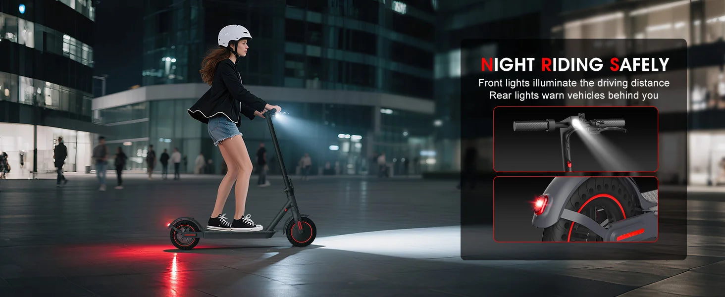 500W Motor Folding Electric Scooter For Adults 36V 5.2AH Battery Rang 8.5'' Solid Tire 18MPH 15Miles Long Range APP Control