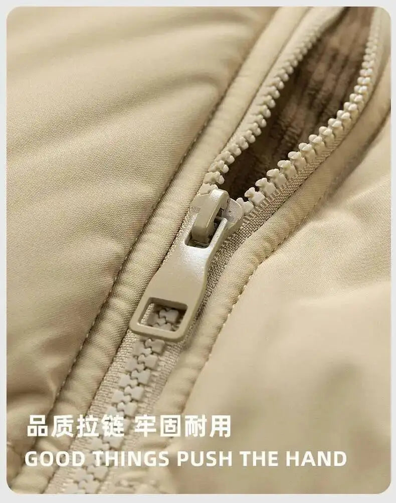 Men's Winter Thickened Cotton-Padded Jacket With Fleece Warm Cold-Proof 2025 Trendy Cotton-Padded Coat For Men