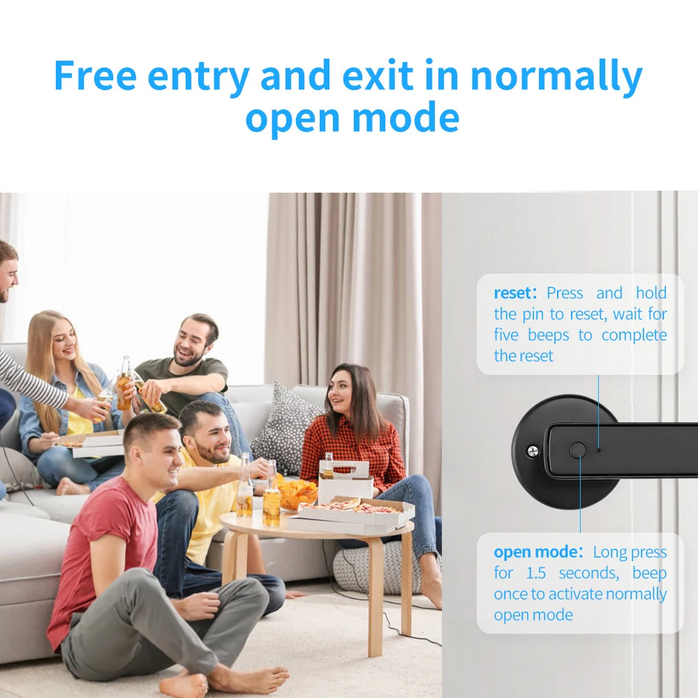 Tuya Smart Door Lock Bluetooth Fingerprint Recognition Electronic Lock Smart Life Home Automation System Supports Hotel Office