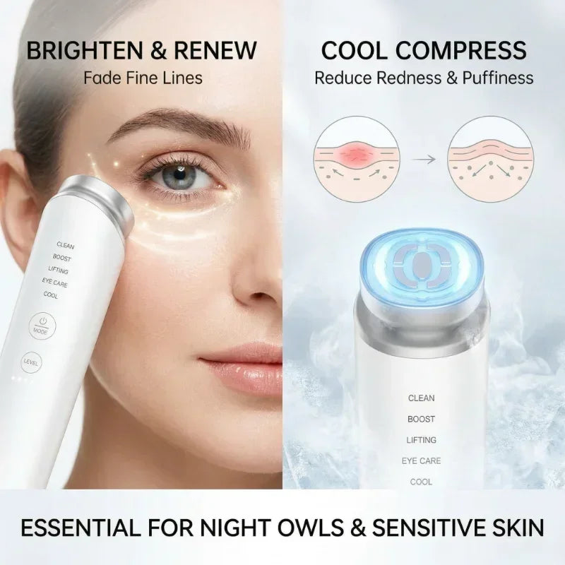 Home Use Collagen Tightening Beauty Device EMS Red Light 5 Modes Anti-Aging Eye Care Portable Sensitive Skin Friendly