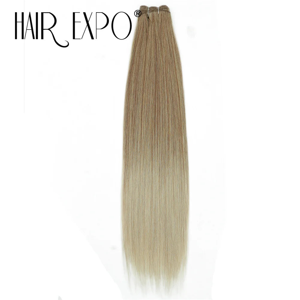 26" Bio Straight Hair Bundles Natural Soft Heat Resistant Fiber Synthetic Fiber Hair Extensions Protein Straight Hair Weave