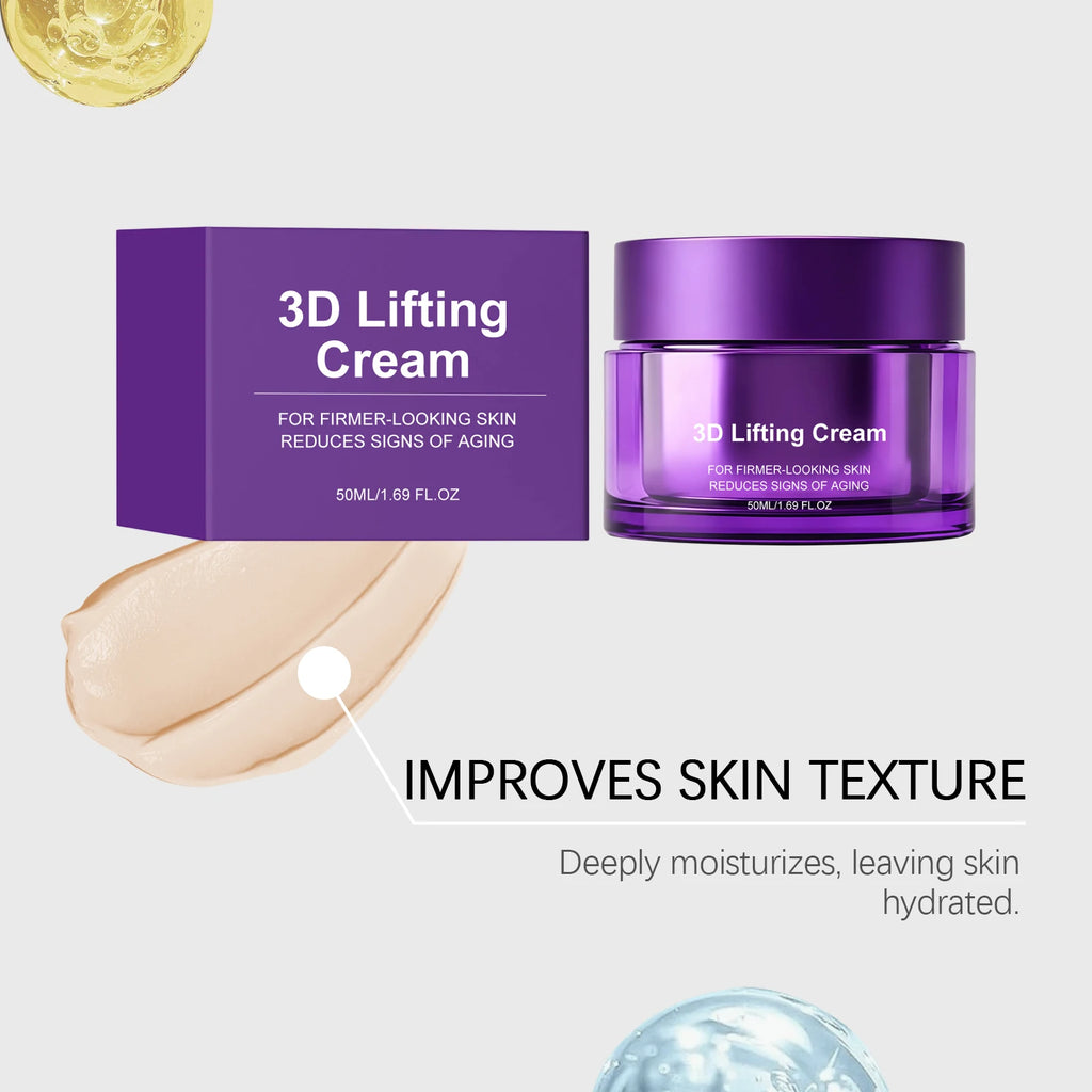 3D Face & Neck Lifting Cream Anti-Aging Moisturizer Reduce Wrinkles Smoother Skin Improve Elasticity Korean Skincare Face Cream