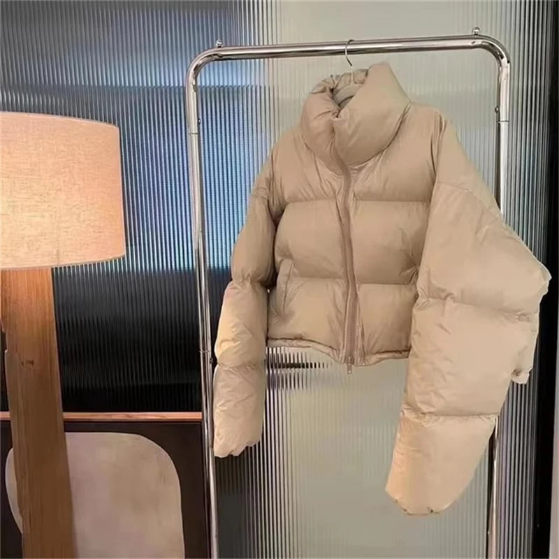 Women's Winter Parkas 2026 New Thick Streetwear All Match Ladies Down Cotton Jacket Comfortable Simple Short Female Warm Coat