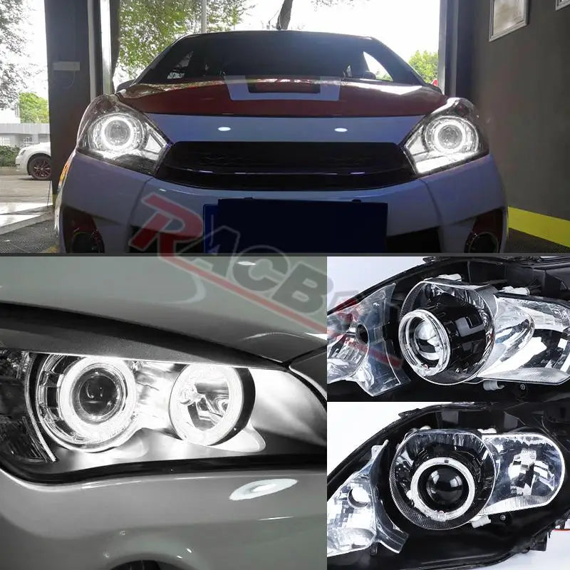 2.5 Inch 80mm LED Halo Angel Eyes Projector Lens High Low Beam Bi LED Lights for H4 H7 9005 HB3 9006 HB4 Car Headlights Retrofit