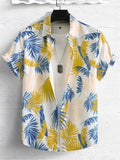 Hawaiian Flower 3D Shirt Plant Printed Men's Clothing Summer Street Loose 3XL Top Trendy Beach Party Social