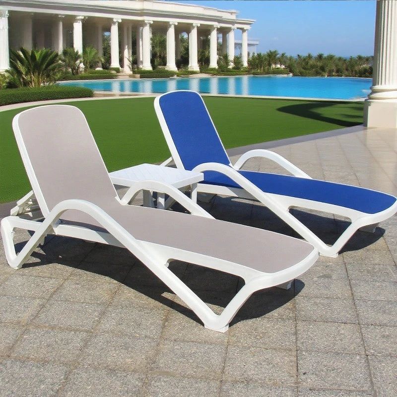 Outdoor bed-in hotel B & B, indoor swimming pool Plastic Teslin loungers