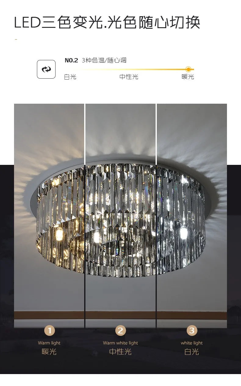 Modern Crystal for Dining Room Led E14 BULBS K9 Crystals Lighting Lamp Living Room Ceiling Light