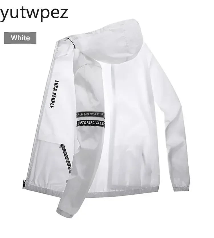Outdoor Hiking UPF50+ Summer Sun Protection Running Men's Casual Quick-drying Bicycle Sports Hooded Jacket Thin Skin Windbreaker