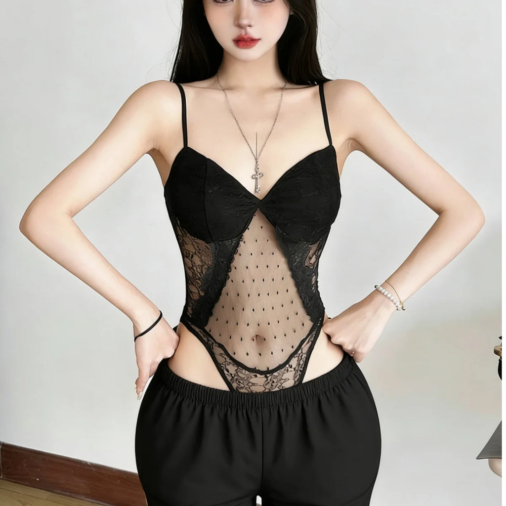 2026 Summer Fashion New Women's Elegant Design Strap Lace Jumpsuit Sexy Interior Fit Street Hot Girl Jumpsuit