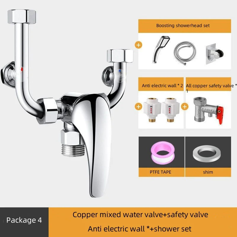 Stainless Steel Water Heater Mixing Valve Open Installation Hot and Cold Shower Switch U-type Valve 304 Mixing Valve