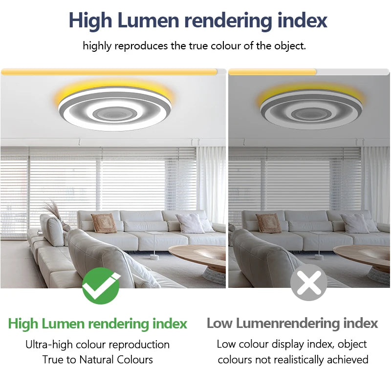 TUYA Music Ceiling Light With Speaker Remote Control APP Dimming Smart RGB LED Lamps Backlight Design Bedroom Living Room Decor