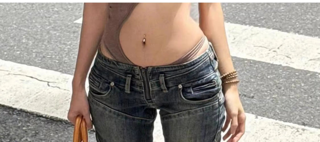 Women's Low Rise Flare Denim Pants Stacked Jeans Abi Bell Bottom Long Trousers Japanese Y2k Grunge Designer High Street Skinny