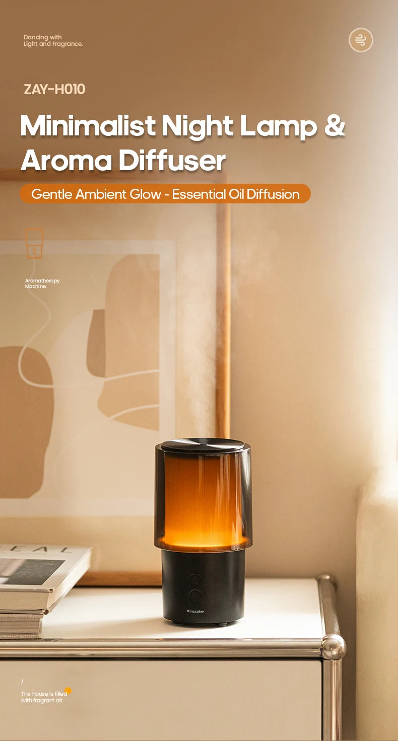New Essential Oil Aroma Diffuser Minimalist Night Lamp Desktop Mini Air Humidifier 140ml Ultrasonic Sprayer for Hotel Home Gift
