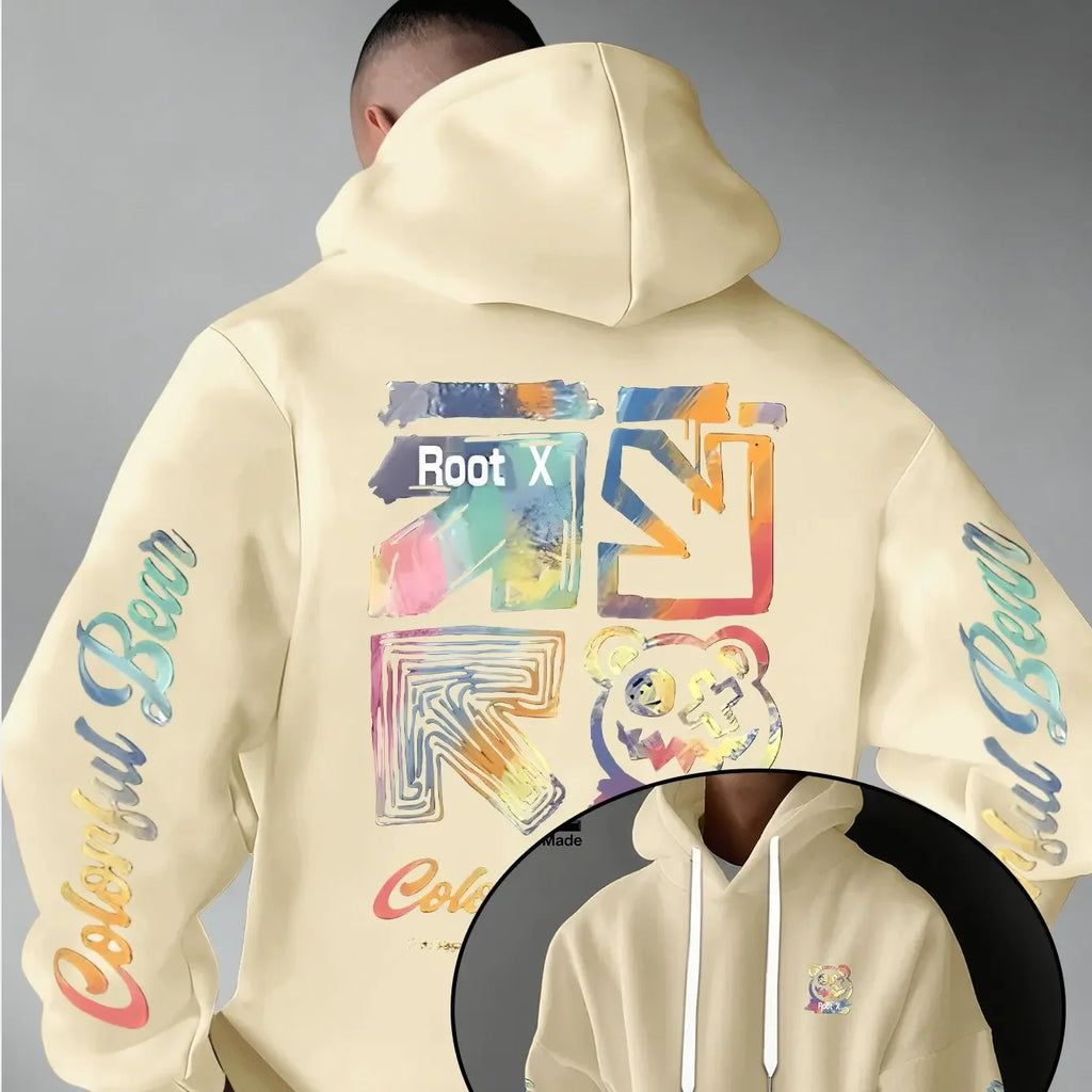 Men's Rainbow Graffiti Graphic Hoodie
