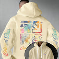 Men's Rainbow Graffiti Graphic Hoodie