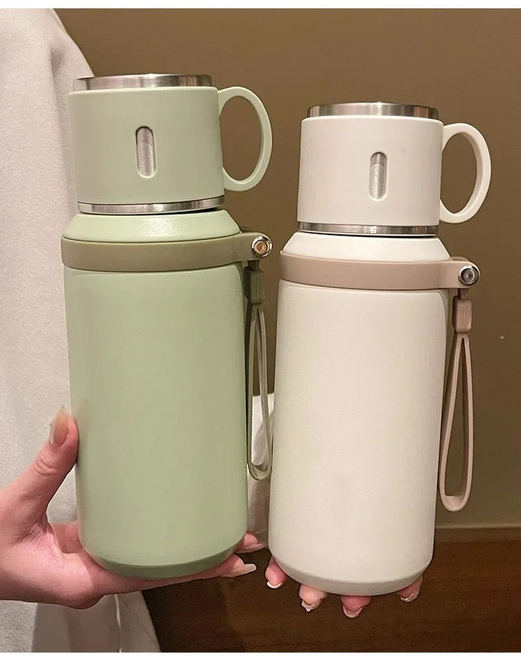 316 Stainless Steel 600ml Coffee Cup Travel Thermal Mug Leak-Proof Thermos Bottle Tea Coffee Mug Office Business Style Thermos L