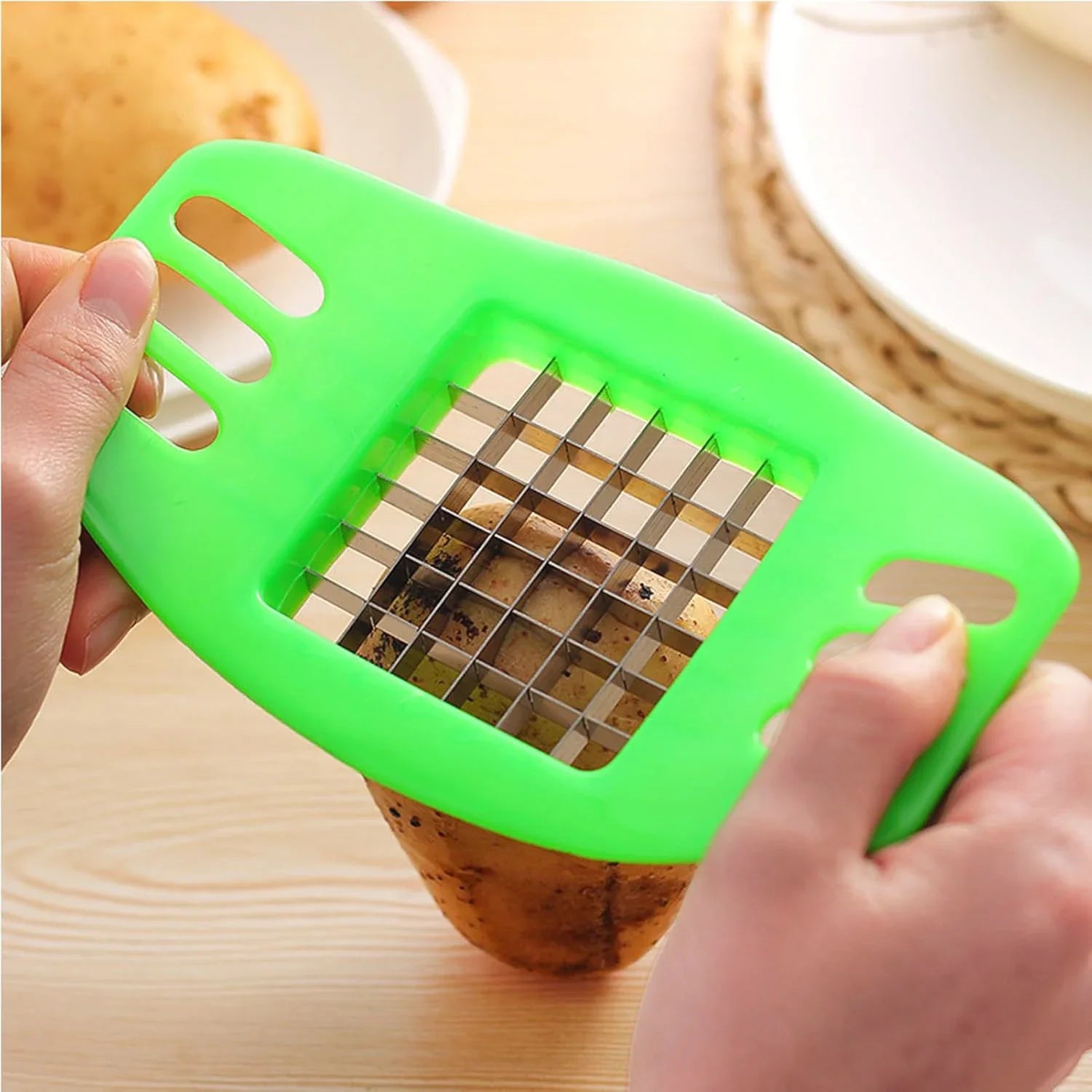 Multifunctional Potato Slicer Cutter Chopper, French Fries Maker Vegetable Fruit Cutting Tool Home Kitchen Gadgets Accessories