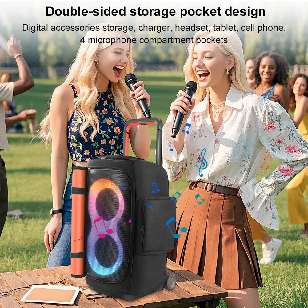 Portable Speaker Dust Case with Mic Pocket For JBL PARTYBOX 520 Speaker Storage Bag Party Speaker Carry Case Double-Sided Cover