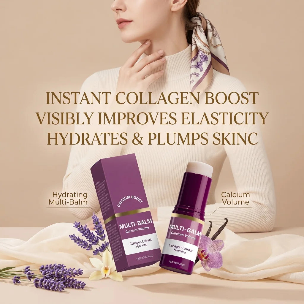 Multi‑Balm Calcium Volume Stick Collagen Extract Deep Hydrating for Fuller Supple Radiant Portable Solid Facial Skin Care Balm