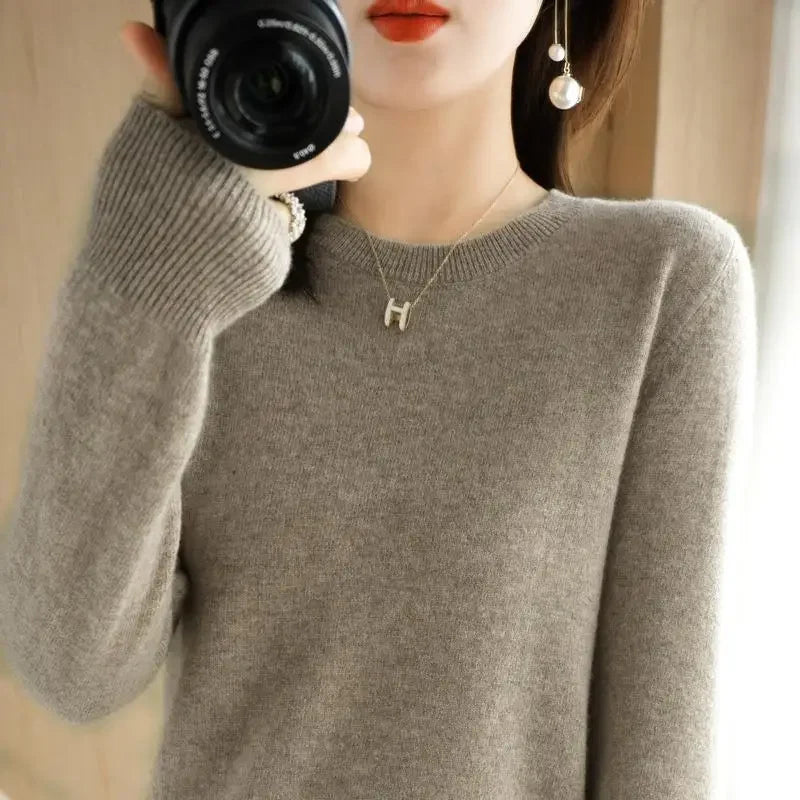 2026 Women Sweater Spring Autumn Long Sleeve O-neck Pullovers Warm Bottoming Shirts Korean Fashion Sweater Knitwear Soft Jumpers