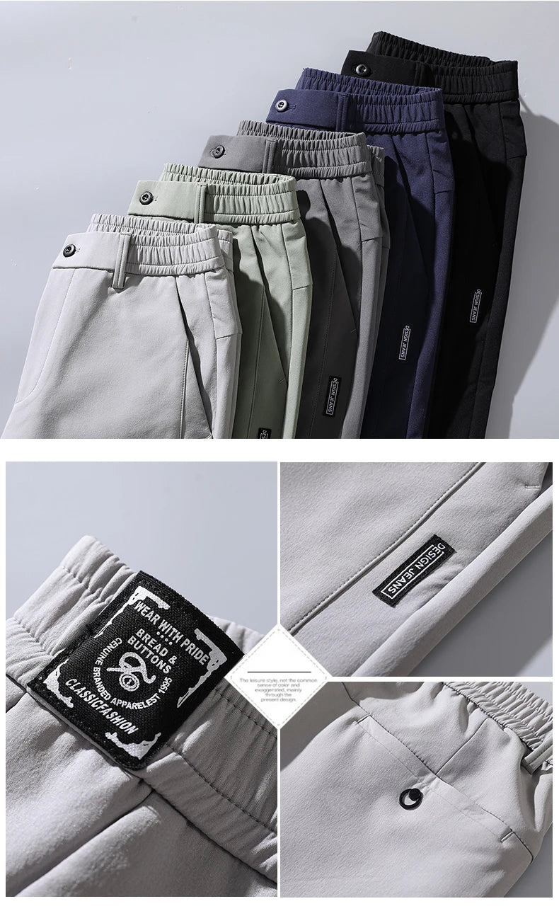 5 Colors Spring Summer Ultra-thin Men's Stretch Slim Straight Casual Pants High Quality Fashion Breathable Golf Sports Trousers