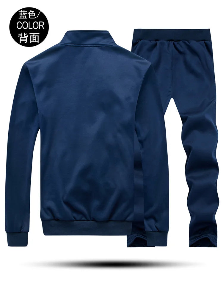2025 Gym Spring Jacket + Pants Casual Tracksuit Men Sportswear Tracksuits Men Polyester Sweatshirt Sporting Fleece ropa hombre
