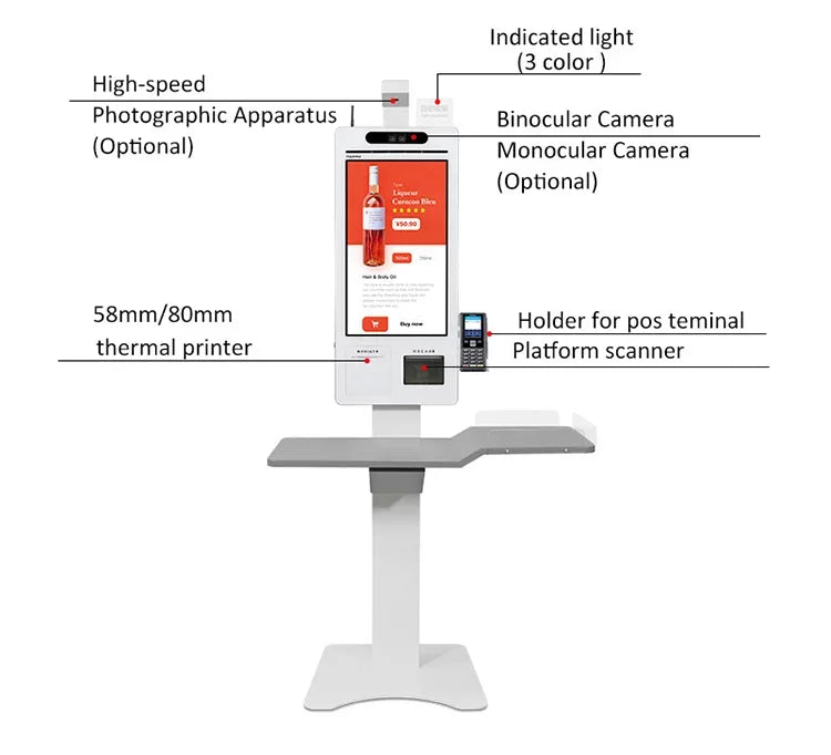 Hospital Self-service Registration Machine Contactless Self-register Service Payment Checkout Kiosk Checking In