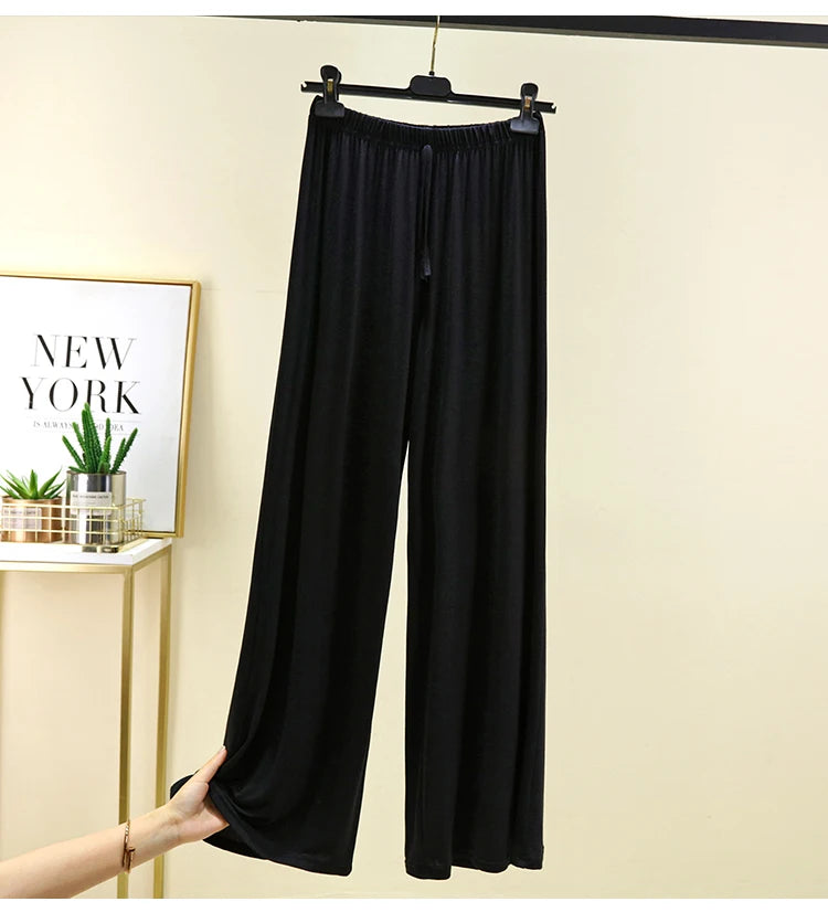 Modal Floor-Length Wide Leg Pants Loose Home Spwear  Color Versatile Casual Summer Thin Home Pants Women